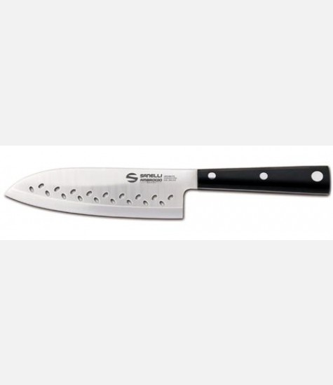 Coltello SANTOKU LINEA HASAKI SANELLI cm. 16 forato cod 2650.016