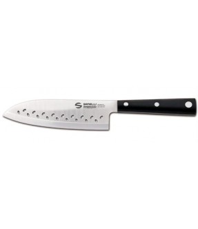 Coltello SANTOKU LINEA HASAKI SANELLI cm. 16 forato cod 2650.016