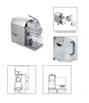 GRATTUGIA PROFESSIONALE INOX 2 HP LA FELSINEA GTX HP 2