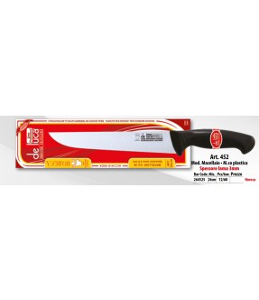 COLTELLO MACELLAIO MANICO IN PLASTICA 26 CM SPESSORE LAMA 3 MM LINEA HO.RE.CA DE LUCA