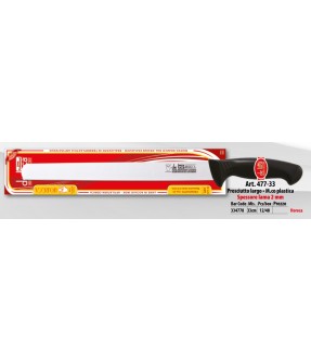 COLTELLO PROSCIUTTO LARGO MANICO IN PLASTICA 33 CM SPESSORE LAMA 2 MM LINEA HO.RE.CA. DE LUCA