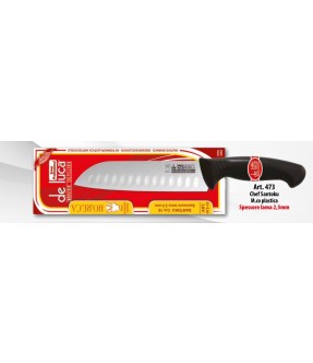 COLTELLO SANTOKU MANICO IN PLASTICA 18 CM SPESSORE LAMA 2,5 MM LINEA HO.RE.CA. DE LUCA