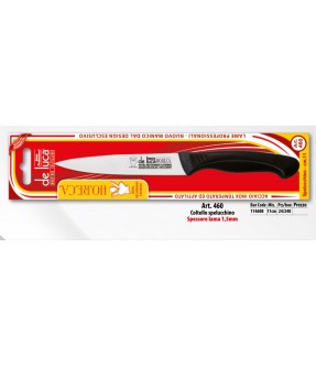 COLTELLO SPELUCCHINO MANICO IN PLASTICA 11 CM SPESSORE LAMA 1,5 LINEA HO.RE.CA. DE LUCA