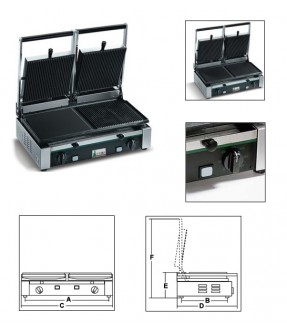 Piastra professionale per panini doppia La Felsinea PD 3000