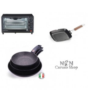 TRIS DI PADELLE BISTECCHIERA E FORNO ELETTRICO 12L 900W 