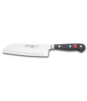 COLTELLO FORGIATO MANICO NERO SANTOKU 17 CM WUSTHOF LINEA CLASSIC MADE IN GERMANY