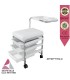 CARRELLO PORTATTREZZI KEOPE LUNA CON RUOTE 3 CASSETTI TOP IMBOTTITO MENSOLA E STRUTTURA IN METALLO  KE-151000 PER PARRUCCHIERE BARBIERE ESTETISTA CENTRO ESTETICO SPA